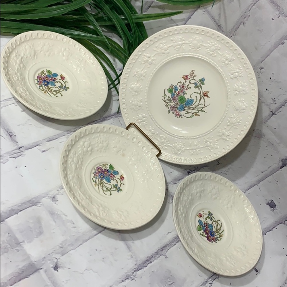 Vintage Wedgewood Montreal Wellesley Bread and Butter Plate and 3 Dessert Bowls